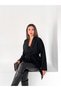 Women's Suede Belted Kimono Jacket with Laser Cut Detail - 4