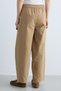 Women's High Waist Wide Leg Trousers with Pocket Detail - Camel - 5