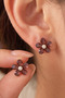 Women's Sparkling Glittery Colorful Flower Earrings