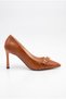 Women's Pointed Toe Thin Heeled Stiletto Shoes with Buckle Detail - 2