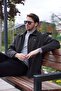 Water Repellent Windproof Coat with Fur Inside the Polo Collar - 2