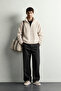Mock Neck Zippered Pockets Raglan Sleeve Oversized Pattern Men's Fleece - 3