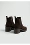 D26Kb-1700 Genuine Leather with Rubber Detailing 6cm Thick Heel Boots for Women - 3