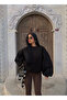 Black Sleeve Piece Embellished Sweatshirt - 4