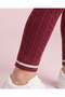 Girls Burgundy Cable Knit Leggings - 7