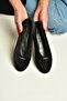 Z820704102 Black Suede Buckle Detailed V-Cut Ballerinas - 2