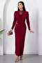 Degaje Collar Lace Detail Buckle Dress Grs4176 - 4
