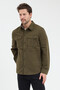 Cotton Piece Dye Technique Button Closure Unlined Slim Fit Shirt Jacket # Au-3026Ck - 2