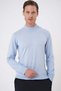 Slim Fit Ribbed Plain Blue Wool Half Fisherman Knitwear Sweater Tr 899 - 5