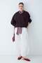 Women's Bomber Jacket with Stand Collar, Zipper Closure, and Elastic Sleeve Detail - Plum - 2