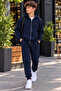 Boys' Zippered Hooded Rubberized Track Suit with Rubberized Legs