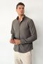 Men's Long Sleeve Knitted Shirt Khaki - 70085 - 4