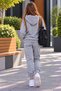 Girls' Zippered Hooded Rubberized Leggings Track Suit Set - 2