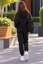 Girls' Zippered Hooded Rubberized Leggings Track Suit Set - 2