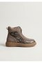 26K-055-8275 Genuine Leather Front Metal Buckle Detail Comfort Boots for Women