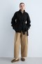 Women's Knitwear High Neck Buttoned Belted Cardigan Long Sleeve Relaxed Fit Knit Cardigan -Black - 2
