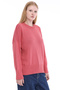Pink Women's 100% Cotton Oversize Plain Knit Drop Shoulder Crew Neck Knitwear Sweater Trist-6168 - 3