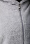 Gray Fleece Cardigan with Plush Zipper - 5