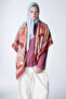 Viscose Silk Shoulder Shawl Paisley Pattern - Burgundy - 2