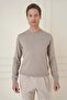 Slim Fit Ribbed Plain Stone Wool Crew Neck Knitwear Sweater Tr 900 - 4