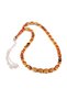 8X5 mm Orange Wrist-Length Silver Tassel Fire Amber