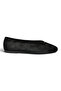 Z820704102 Black Suede Buckle Detailed V-Cut Ballerinas - 5