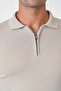 Slim Fit Stretchy Cotton Zippered Polo Collar Stone Knitwear Tr 902 - 7