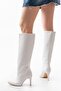 Zri̇nx-2004 Premium White Pointed Toe Thin Heeled Women's Boots 9.5 cm - 3