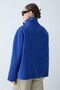 Women's Stand Collar Buttoned Pocket Detailed Plaid Patterned Short Jacket -Saks - 7