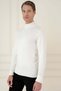 Slim Fit Ribbed Plain Ecru Wool Half Fisherman Knitwear Sweater Tr 899 - 3