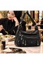 Women's 7-Section Multi-Pocket Luxury Shoulder Bag with Adjustable Strap, Zipper, Quality Faux Leather Daily Gift Bag - 3