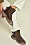 Z820260304 Brown Fabric Velcro Thick Soled Winter Inflatable Snow Boots - 2