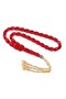 8X5 mm Red Ankle-Length Silver Tassel Fire Amber - 2