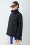 Women's Stand Collar Buttoned Pocket Detailed Long Sleeve Coat - Black - 5