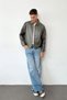 Men's Shirt Collar Double Pocket Zippered Leather Jacket Khaki - 2410 - 3