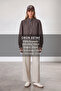 Women's brown stand collar lined short trench coat alc-x15630 - 2