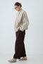Women's Stand Collar Zippered Pocket Detailed Long Sleeve Short Coat - Stone - 2