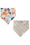 Triangle Scarf Polyester (Front)/Towel (Back) Liquid-Proof Drool and Feeding Bib 2 Pieces