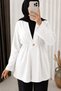 Dabıl Kimono with Additional Buttons and Elastic Waist - 5846 - White - 2