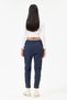 Women's Navy Blue Italian Lycra Trousers with Stone Stripes on the Sides and Elastic Waist, Sizes 38 - 46 - 4