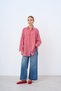 Women's Thick Contrast Striped Shirt Red
