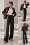 Women's Side Striped Wide Leg Sweatpants High Waist My3535 - 6