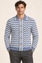 Men's Polo Collar Zigzag Patterned Buttoned Knitwear Cardigan Acrylic Blend Slim Fit
