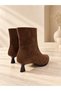 Pointed Toe Short 5cm Nut Heel Women's Boots - 3