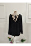 Women's long sleeve v neck batwing sleeve lace up back viscose blouse - 5