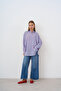 Women's Thick Contrast Striped Shirt Blue - 5