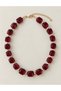 Burgundy Necklace – Square Beads with Cherry Rotten Gold Detail, Vintage Women's Necklace - 3