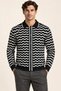 Men's Polo Collar Zigzag Patterned Buttoned Knitwear Cardigan Acrylic Blend Slim Fit