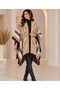 Women's Ethnic Patterned Tasseled Loose Oversized Knitwear Poncho – Winter Shawl Cardigan