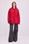 Gold Buttoned Striped Textured Knitted Cardigan - 6